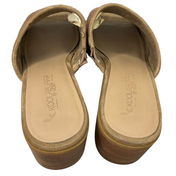 Koolaburra Raychel Brown Perforated Suede Block Heel Slip on Mule Womens Size 9M - Picture 6 of 12